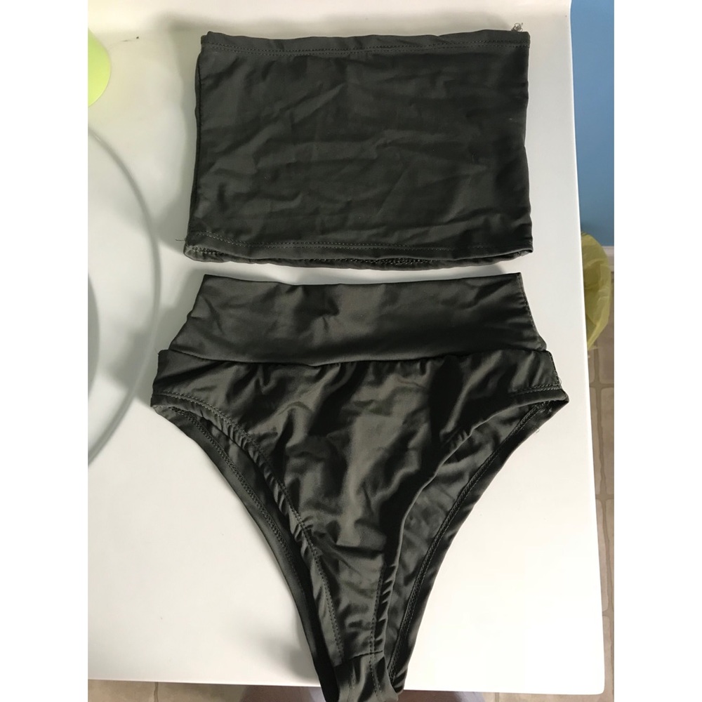 olive green swim suit